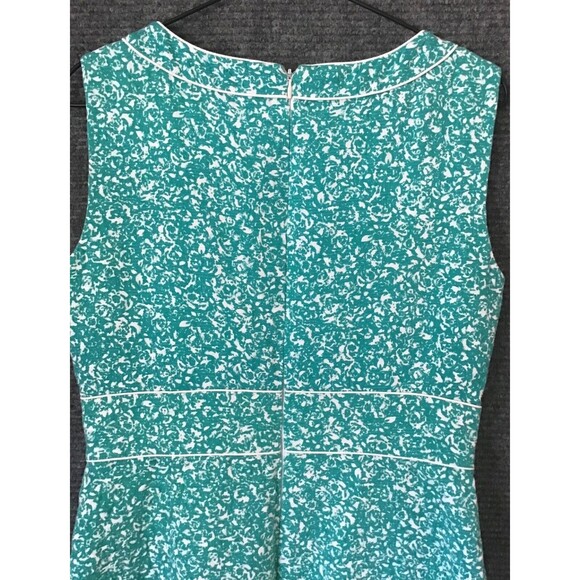 Tahari ASL Womens Sheath Dress Green Size 8 Sleeveless Knee Length 100% Cotton - Picture 5 of 8